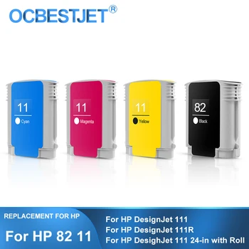 [Трета страна на марката] За HP 11 82 Взаимозаменяеми мастило касета за принтер HP Designjet 111 111R (CH565A C4836A C4837A C4838A)