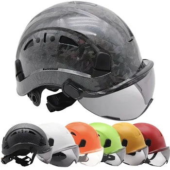 Шлемове от Въглеродни Влакна с Козирка, Изграждане на Защитни Каски за Мъже, Регулируеми Вентилационни Велосипедни Каски за Работа на Открито