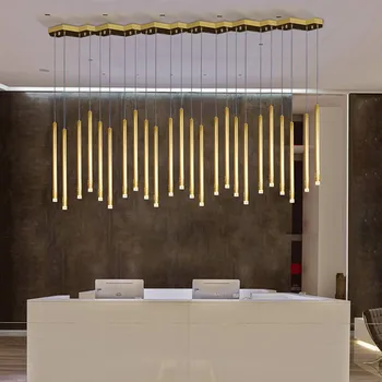 Модерна led Трапезария Полилей осветление златен Ресторант дълги висящи лампи за офис осветителни тела Бар осветление учебни лампи