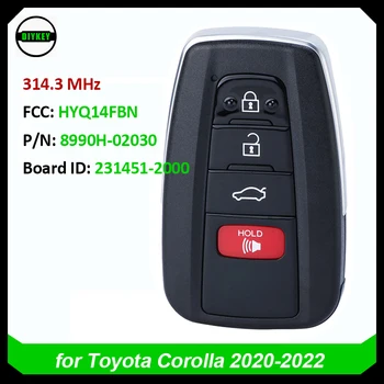 DIYKEY за Toyota Corolla 2020-2022 Бесключевой Смарт ключ 231451-2000 Такса FCC: HYQ14FBN Безконтактно Дистанционно Ключодържател Отключена