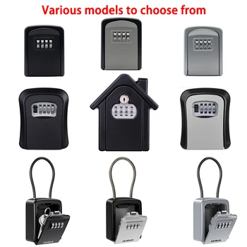 Кутия С Ключалка За Стенен монтаж на ключове Сейф За Ключове От С Сплав, Защитен От Атмосферни Влияния, 4-Цифрен Разход на Заключване За Съхранение на Ключове, Кутия За Съхранение на Ключове На Закрито И На Открито