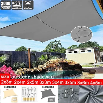 300D тента лятна открит водоустойчив UV-устойчив наклон платно плат Оксфорд слънцезащитен крем, дъждобран градински навес в двора 4x5 m