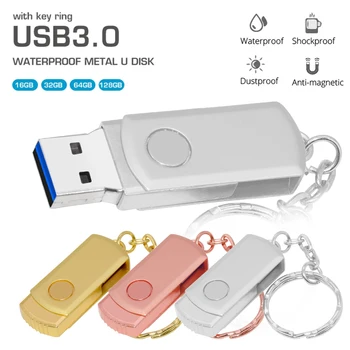 Бърз пренос на Данни USB Флаш Памет 3,0 128 GB 64 GB USB Pendrive3.0 Създаване на Лого Завъртане на картата с памет Дизайн, най-Добрите Подаръци