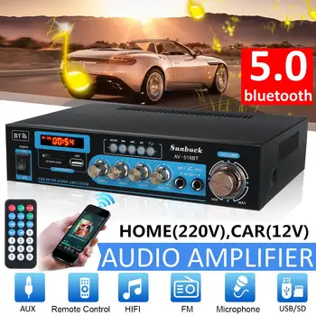 2000 W 220 В bluetooth5.0 Аудио Усилвател за Домашно Кино amplificador Аудио с Дистанционно Управление, Поддръжка на FM USB