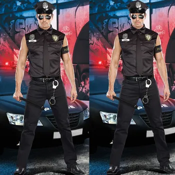 Хелоуин Американски Полицай Костюми За Възрастни, Вечерни Карнавал Полицейска Форма Мъжете Полицейски Офицер Cosplay Облекло Вечерни Представа