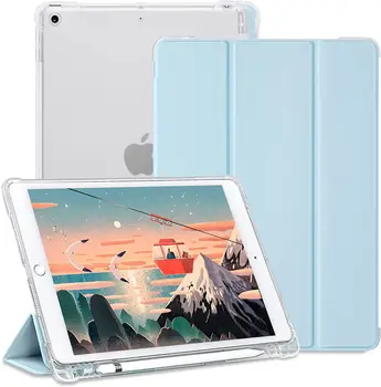 За iPad 10.2 калъф с държач за моливи iPad 9th/8th/7th Gen (2021/2020/2019), нов калъф за iPad A2602 A2603 A2604 A2605 A2197 A2198