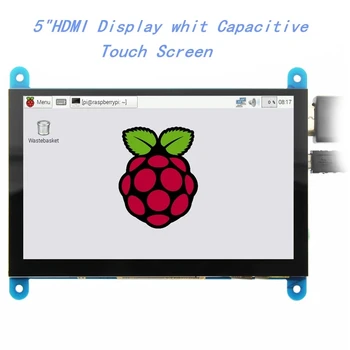 Еквалайзер 5-инчов Преносим Монитор HDMI 800x480 Капацитивен Сензорен LCD-Дисплей за Raspberry Pi 4 3Б +/PC/Banana Pi