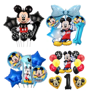 1 комплект Disney Мики Маус Вечерни Балони, Комплект за Момче на 1-ви Рожден Ден Украси Стаята Globos Декор За Душата на Детето, Детски Играчки, Подаръци