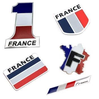 Алуминиев 3D Флаг на Франция Автомобилен Стикер Емблема на Иконата на Стикер За Peugeot Citroen Renault Venturi Bugatti Amilcar Heuliez Ford