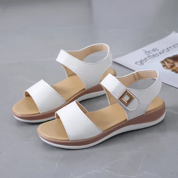 2022 Нови Дамски Сандали Удобни Римски Сандали на танкетке Плажни обувки на нисък ток в ретро стил Дамски Модни Sandalia