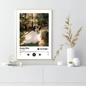 Потребителски Персонализирани Сватбени Фото Музикални Кодове Юбилейна Подарък Стенен Артистични Щампи Платно Картина, Плакат Снимки За Хол