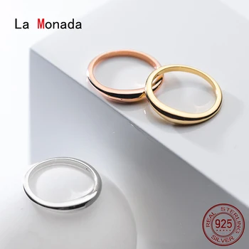 La Monada 49-57 мм Сребърен Пръстен 925 Корейски Пръстени За Жени Сребро 925 Проба Бижута Прости Стилни Пръстени За Момичета Сватбени Празни