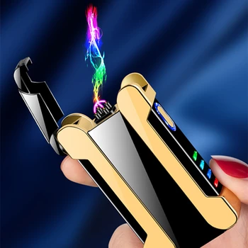 Творчески Ветрозащитный USB Двойна Дъга, Запалки LED Проекция на Любовта Метална Плазмена Запалка За Пури, Нови Коледни Мъжки Подарък Джаджи