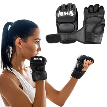 Дебели Боксови Ръкавици ММА Ръкавици на полпальца за Мъже Тина Таекуондо Битка ММА Ръкавици с Пясък Професионално Тренировъчно Оборудване