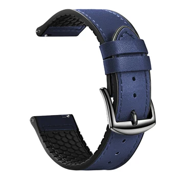 22 мм и Каишка От Естествена Кожа, Гъвкави Силиконови Смарт Въжета За Samsung Gear S3/Honor Watch, Взаимозаменяеми Каишка За Часовник