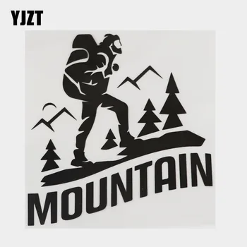 YJZT 15,4 см х 16,4 см Туристически Альпинистский Обиколка и Приключения Vinyl Стикер Автомобили Стикер Черен/Сребрист 8A-1455