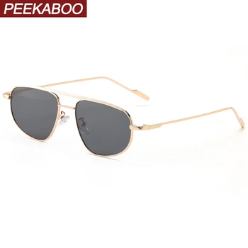 Peekaboo метална дограма за кръгли слънчеви очила за мъже с двоен мост дамски слънчеви очила с uv400 зелено злато дропшиппинг 2022 зимни подаръци