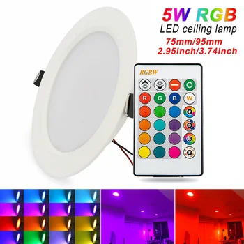 5 W RGB Led Лампа AC85-265V 16 Цвята, Режим на Вътрешното дистанционно Управление, Една Лампа, Лампа за ландшафта, кабелна телевизия, Всекидневна