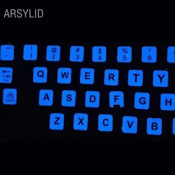 Стикер на клавиатура с английски ночником, Калъфи за лаптоп клавиатура на английски език, страхотна синя стикер на клавиатурата, Blu-ray с подсветка