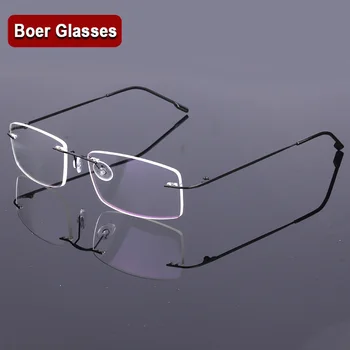 Нови най-леки Мъжки очила без рамки от неръждаема стомана очила RXable оптични рамки за очила 763
