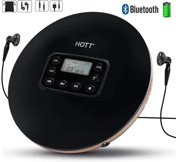 HOTT 711T Портативен Bluetooth CD плейър Личен Walkman с led, CD-плейър с електронна защита от джъмперите, Противоударная Функция