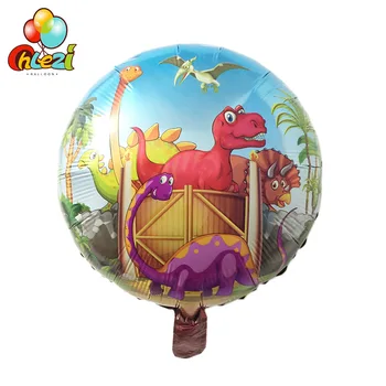 10шт 18 см Кръгла Динозавър балони Детски рожден ден украса балон парка на динозаврите 