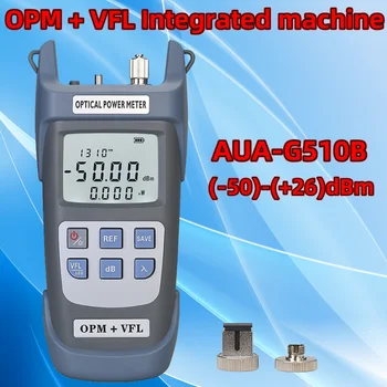 AUA-G510B Измерване на оптична мощност + Визуален дефектоскоп FTTH Тестер оптичен кабел (-50 ~ + 26dBm) OPM + VFL (1/10/15/20/30/50 Mw)